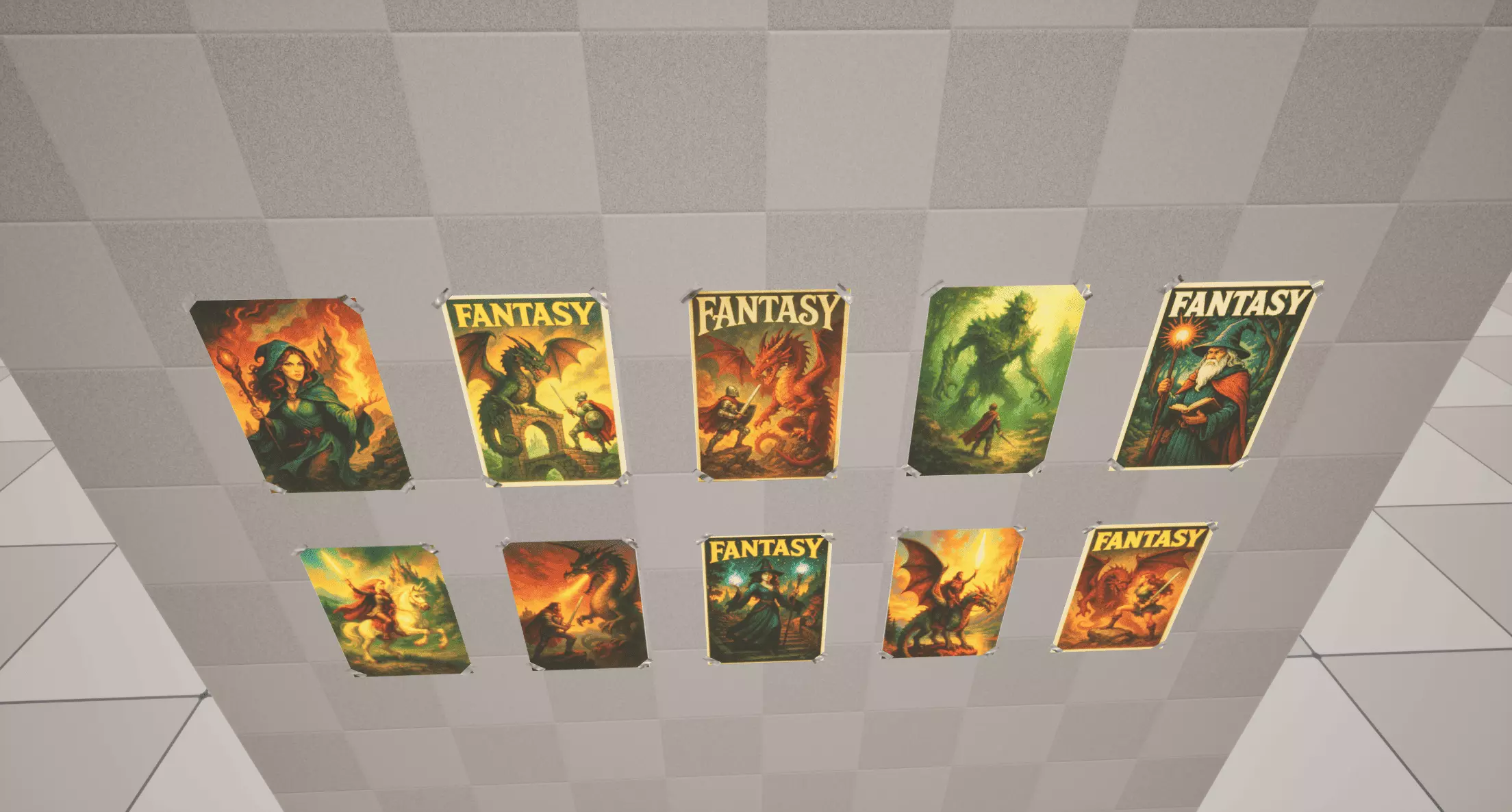 Fantasy Posters Low-poly 3D model_4