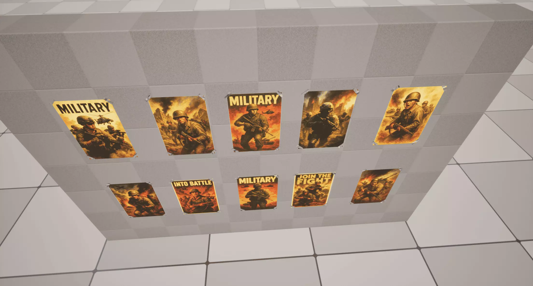 Military Posters Low-poly 3D model_4