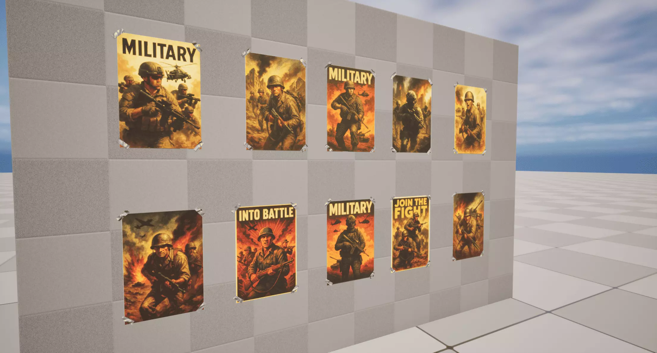 Military Posters Low-poly 3D model_1