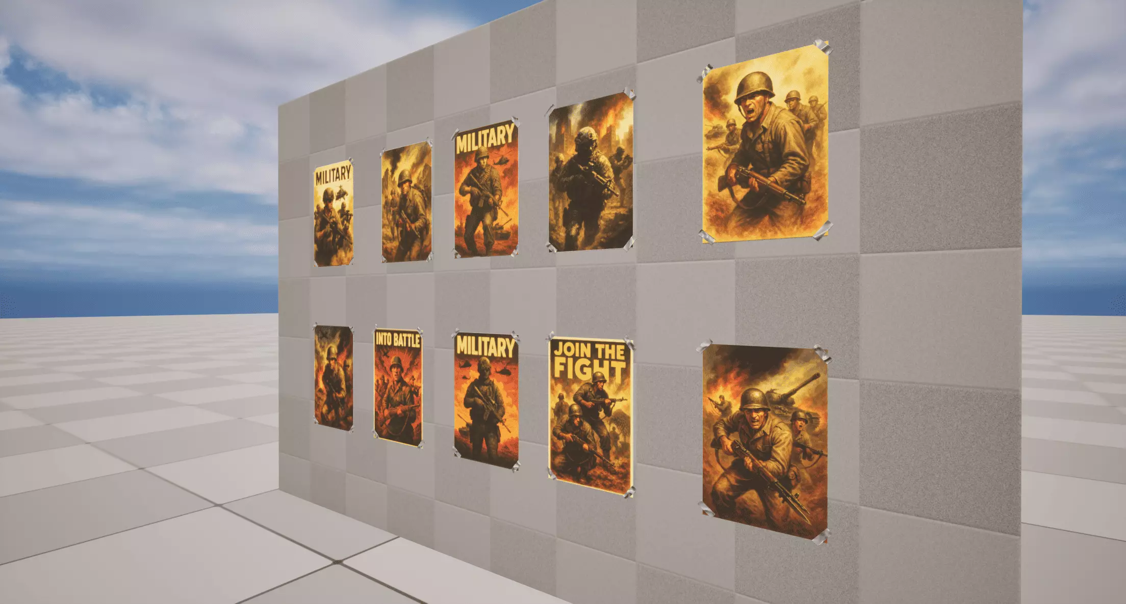 Military Posters Low-poly 3D model_2
