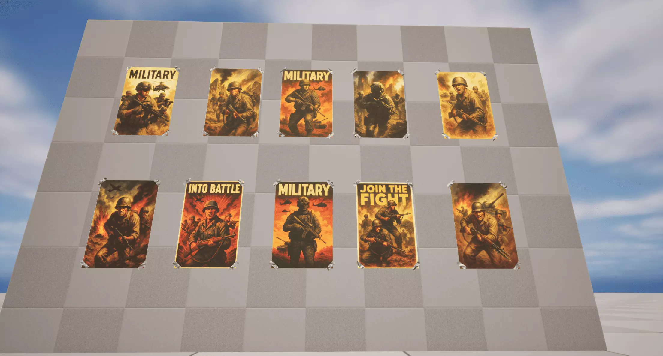 Military Posters Low-poly 3D model_3