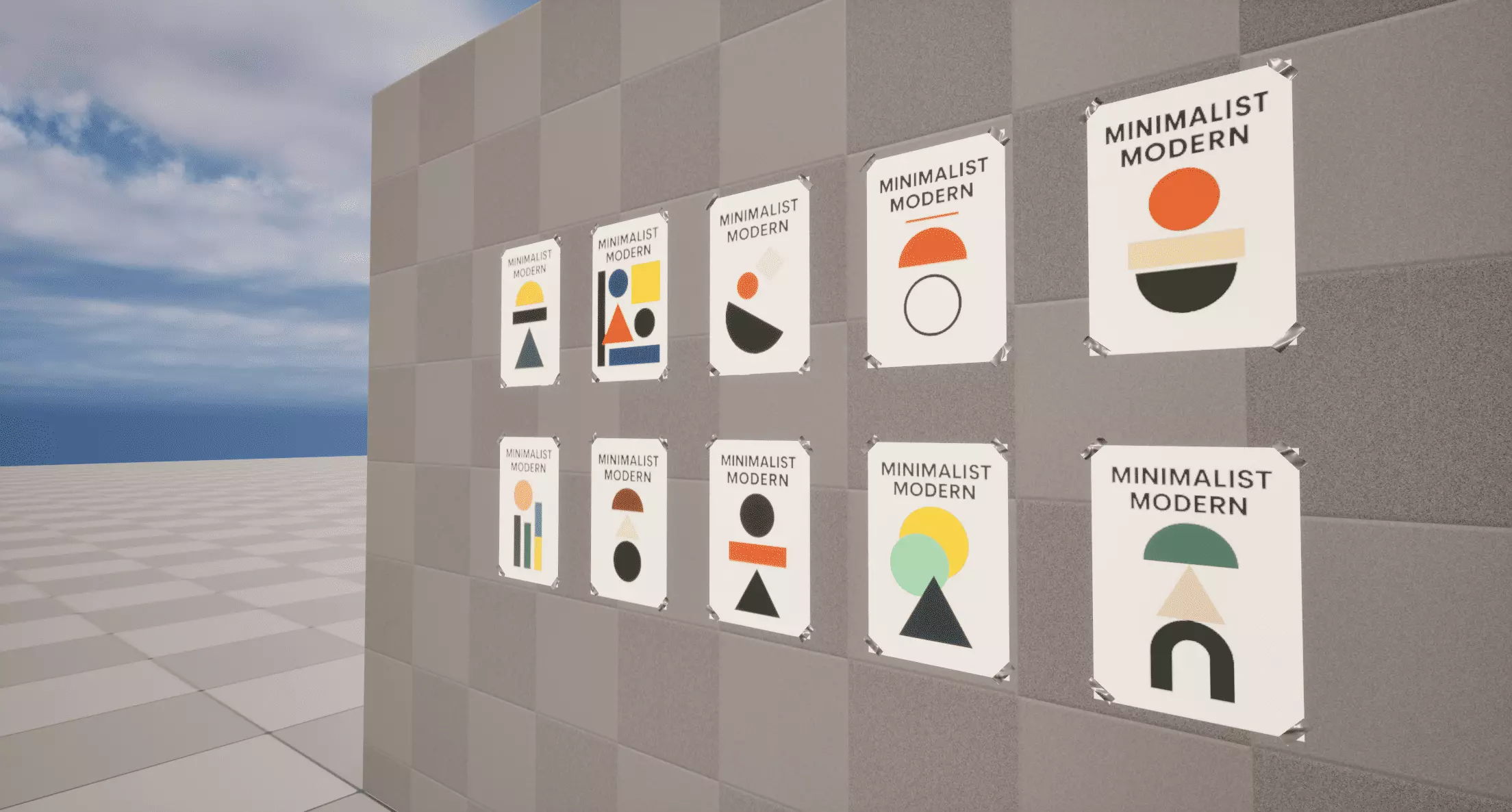 Minimalist Modern Posters Low-poly 3D model_2