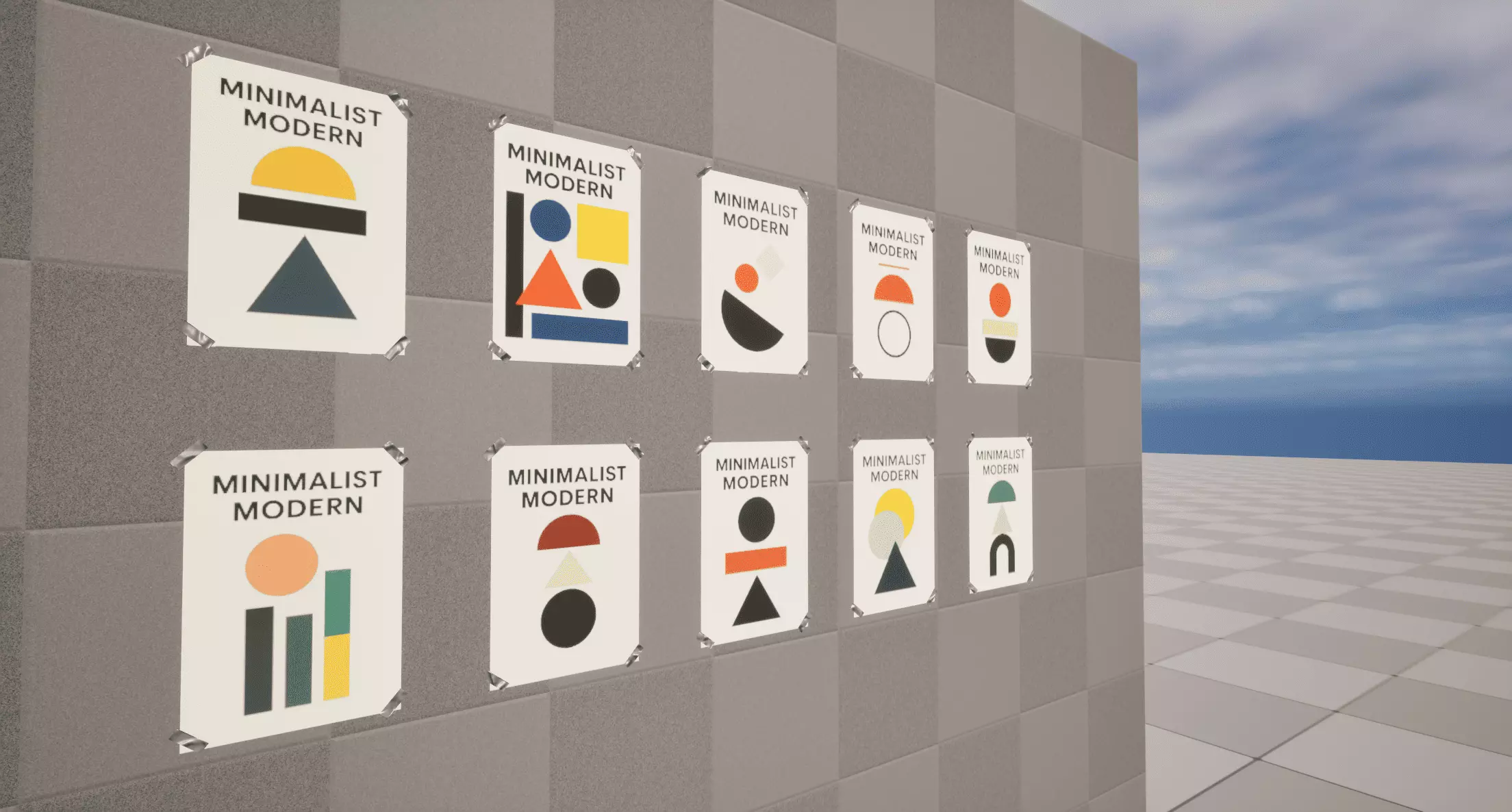 Minimalist Modern Posters Low-poly 3D model_1