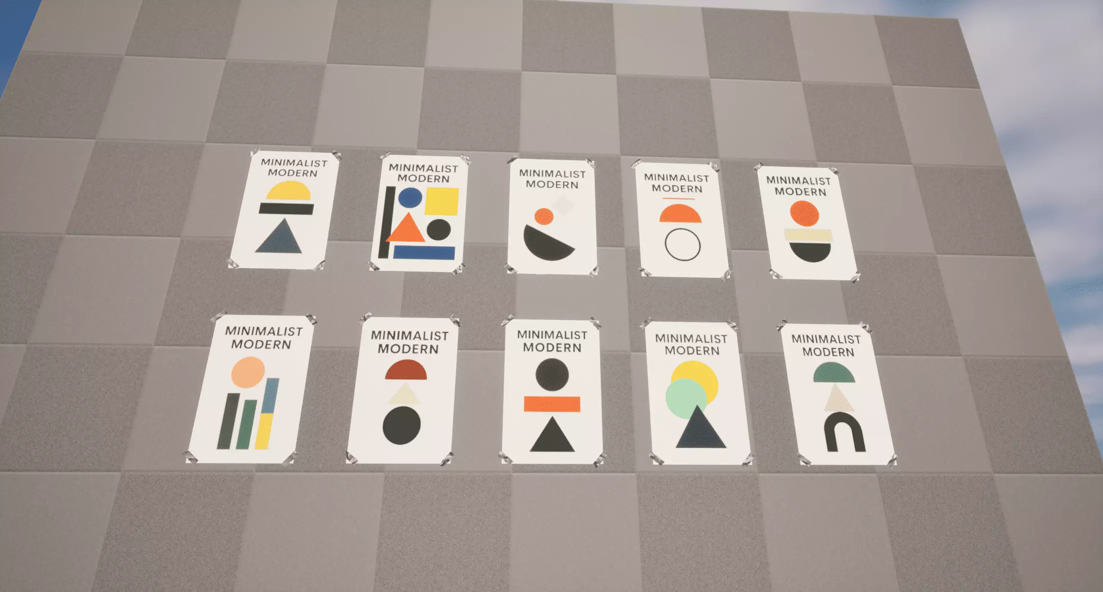 Minimalist Modern Posters Low-poly 3D model_3