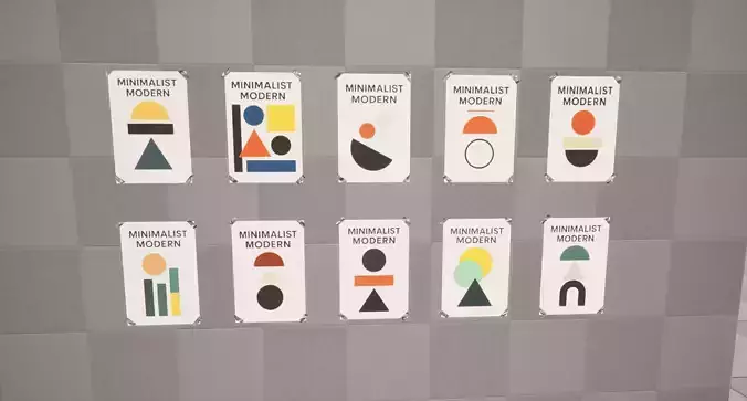 Minimalist Modern Posters Low-poly 3D model Minimalist Modern Posters Low-poly 3D model