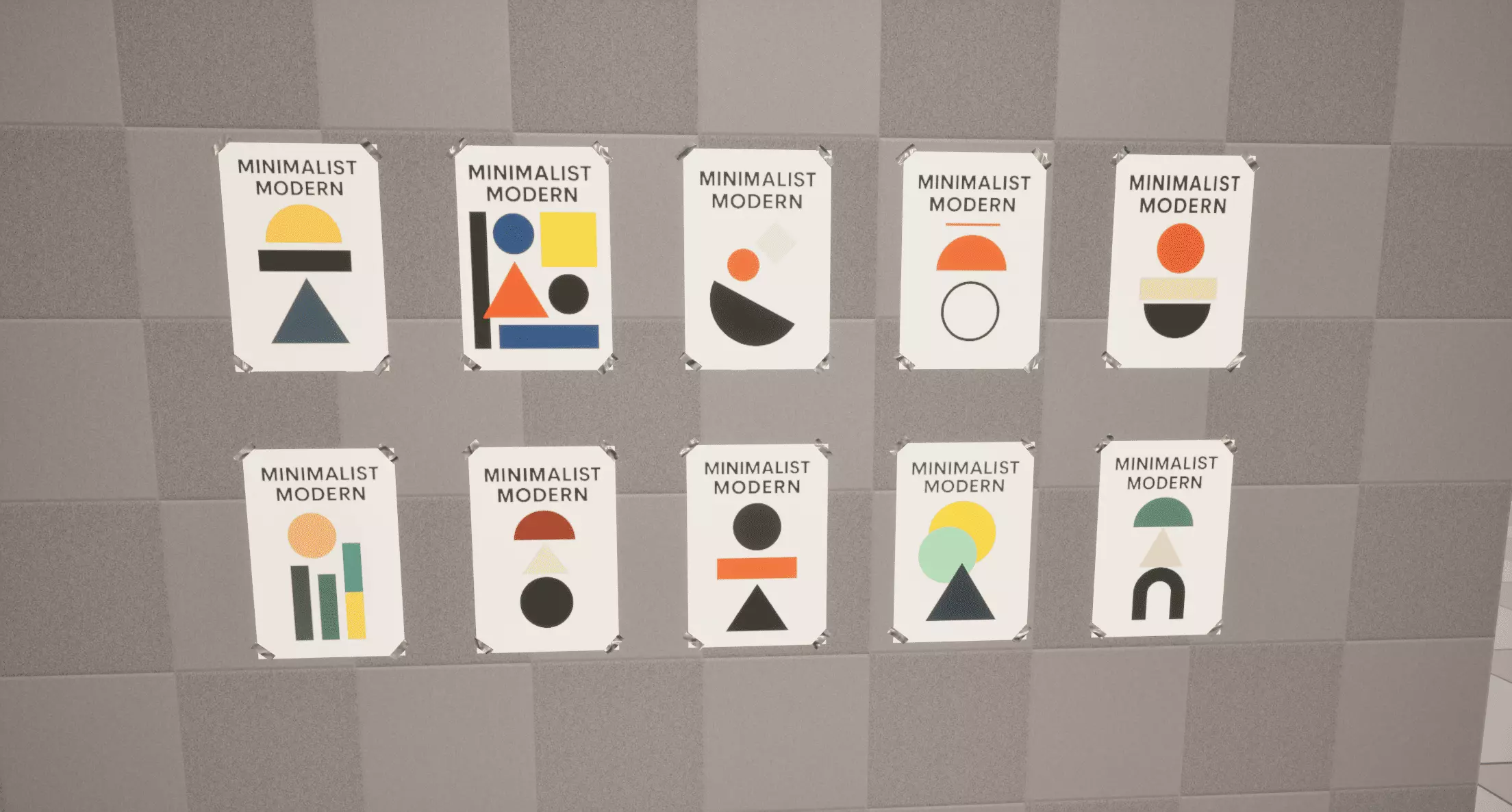 Minimalist Modern Posters Low-poly 3D model_0