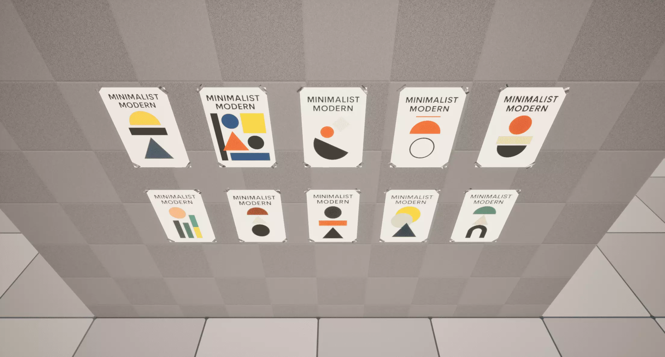 Minimalist Modern Posters Low-poly 3D model_4