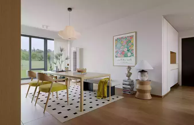 modern interior scenes 3D model