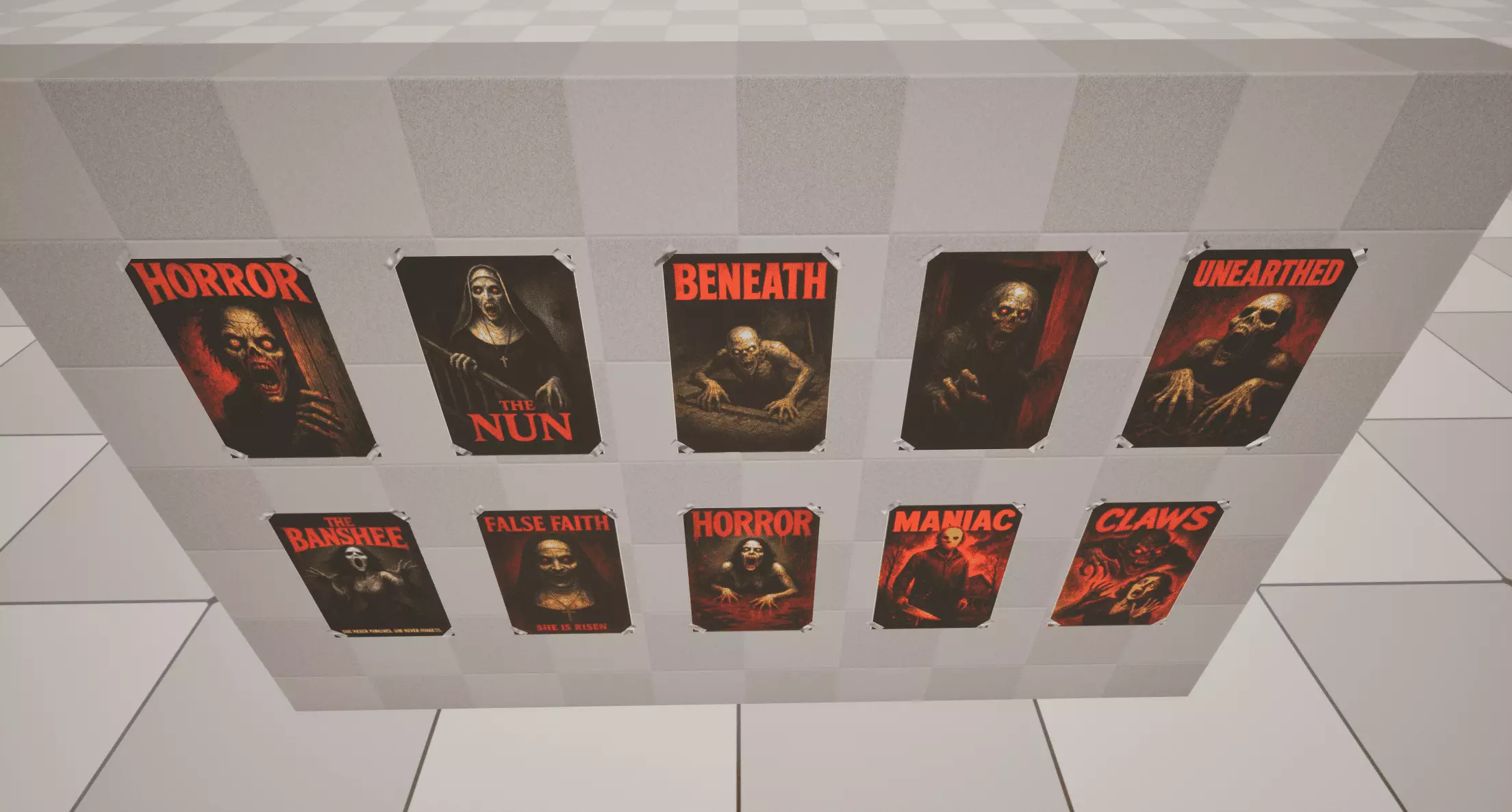 Horror Poster Low-poly 3D model_3