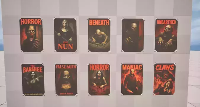 Horror Poster Low-poly 3D model Horror Poster Low-poly 3D model