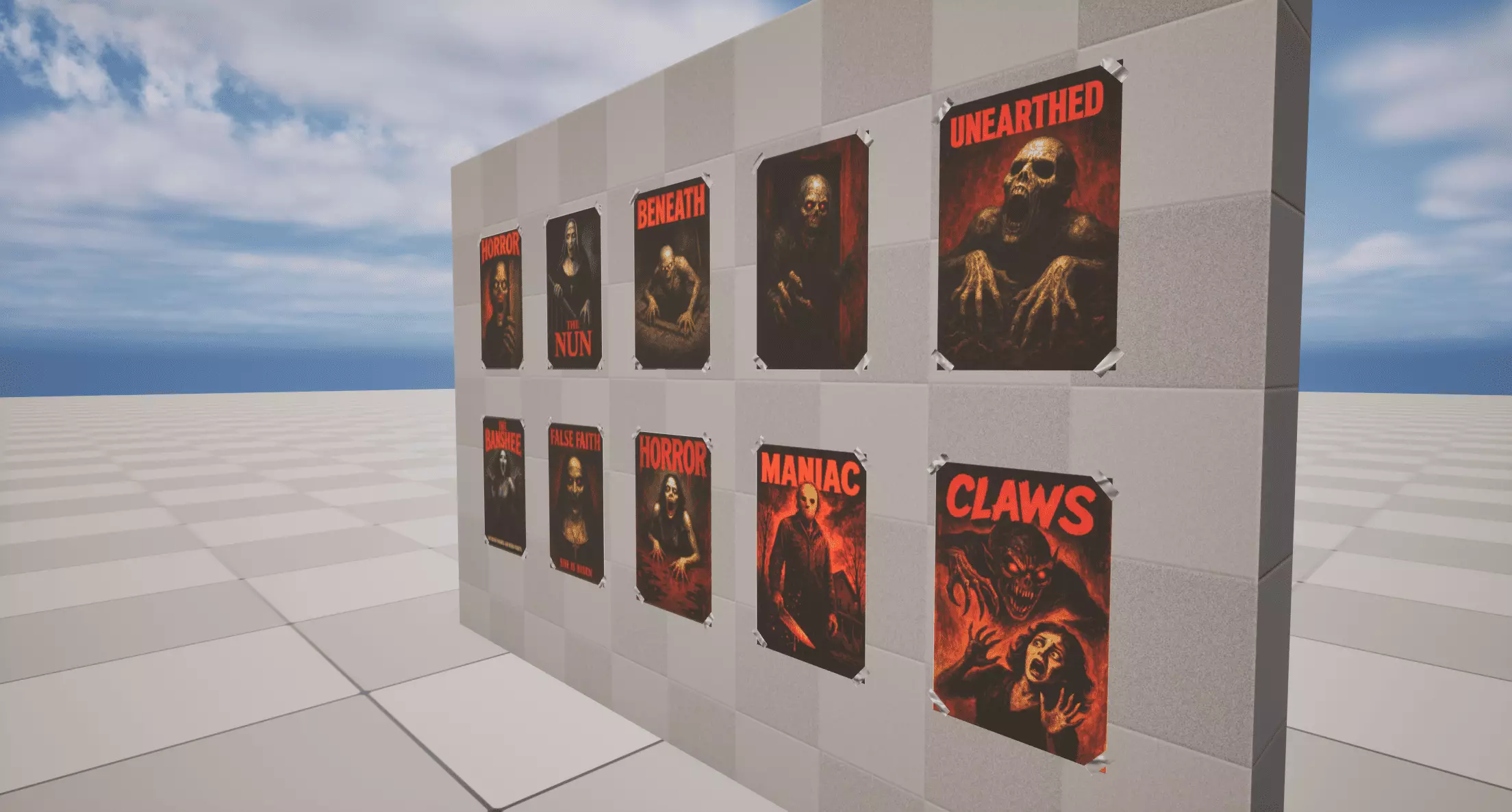 Horror Poster Low-poly 3D model_2