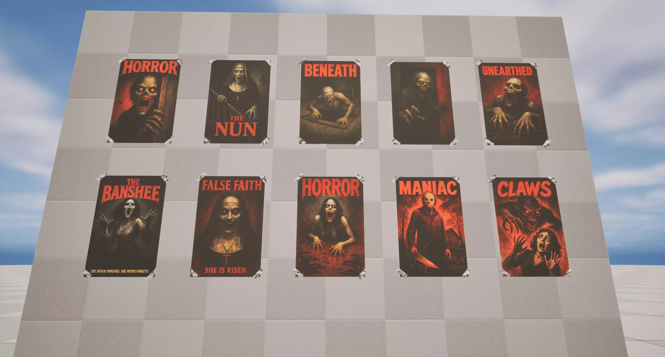 Horror Poster Low-poly 3D model_4