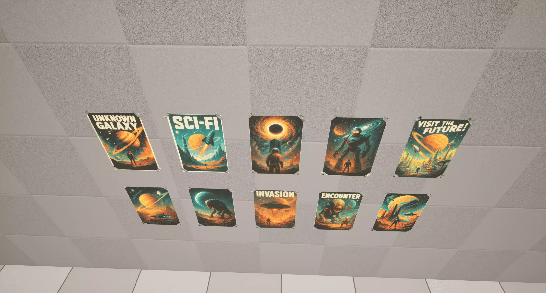 Sci-Fi Posters Low-poly 3D model_4