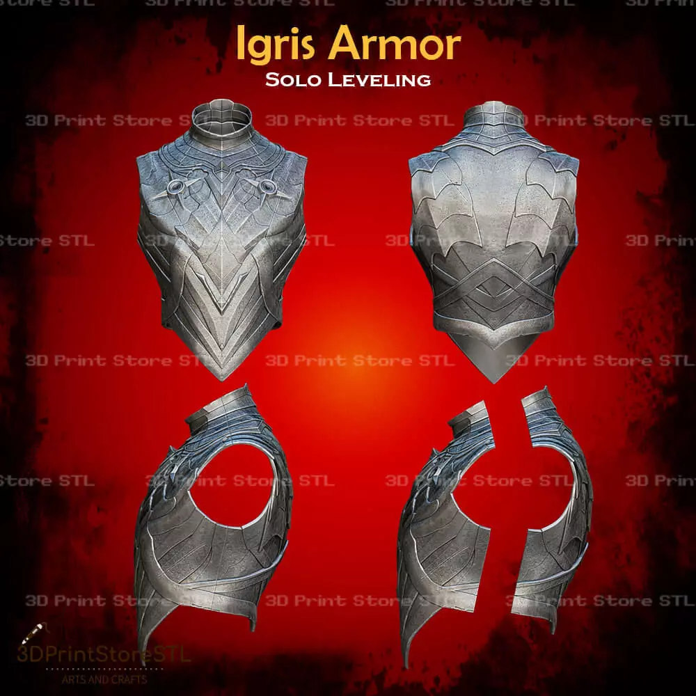 Igris Armor Cosplay Solo Leveling - STL File 3D print model_2