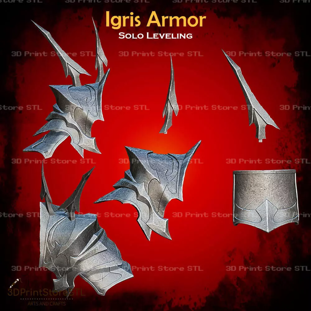 Igris Armor Cosplay Solo Leveling - STL File 3D print model_3