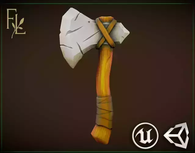 Stone Axe - Game Ready Weapon