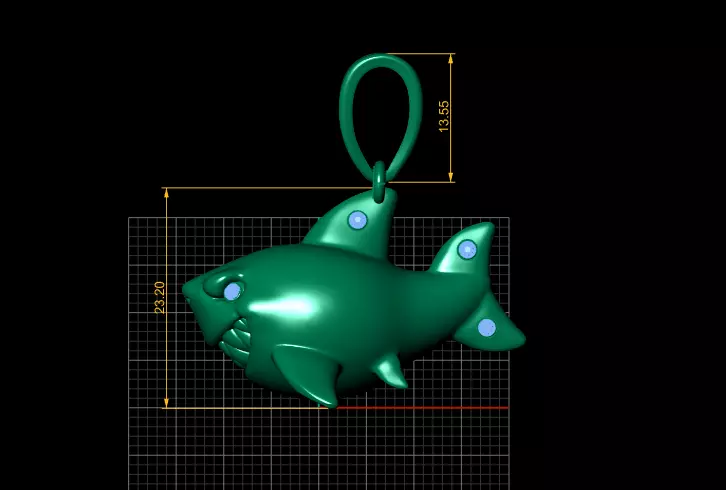 Shark pendant 3D printable model 3D print model_4