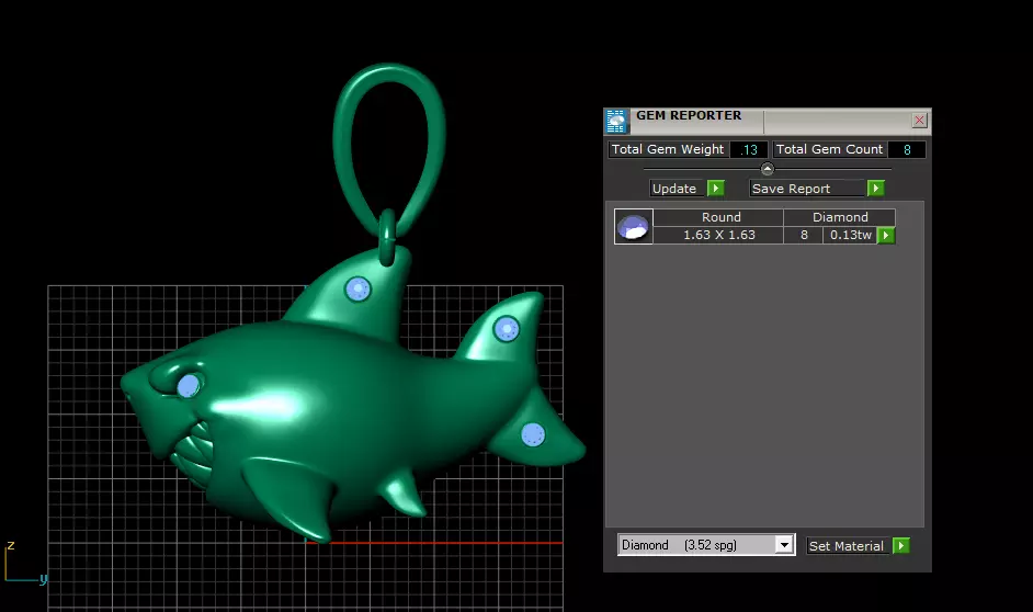 Shark pendant 3D printable model 3D print model_5