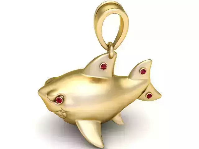 Shark pendant 3D printable model 