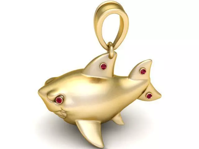 Shark pendant 3D printable model 3D print model_0