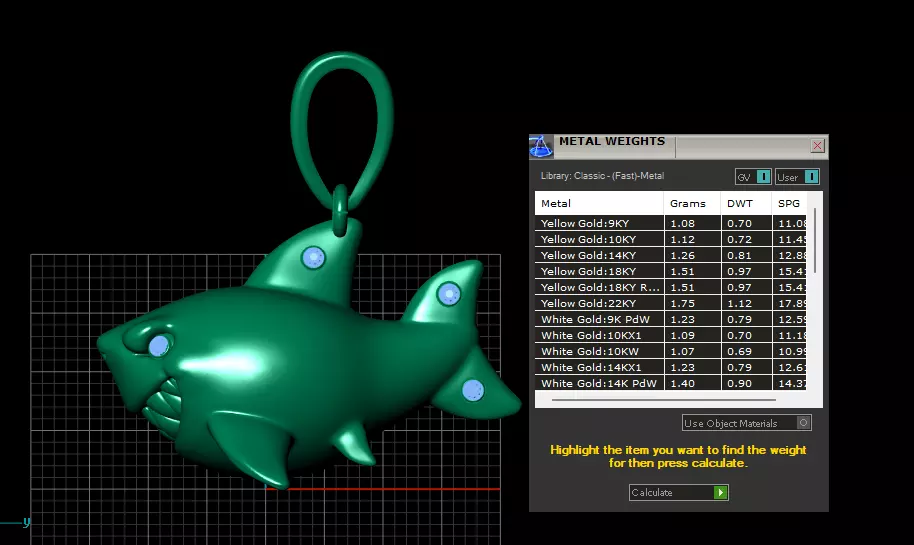 Shark pendant 3D printable model 3D print model_6