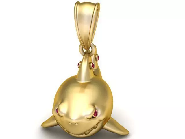 Shark pendant 3D printable model 3D print model_2