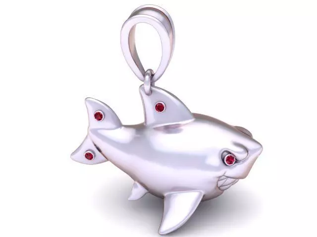 Shark pendant 3D printable model 3D print model_1