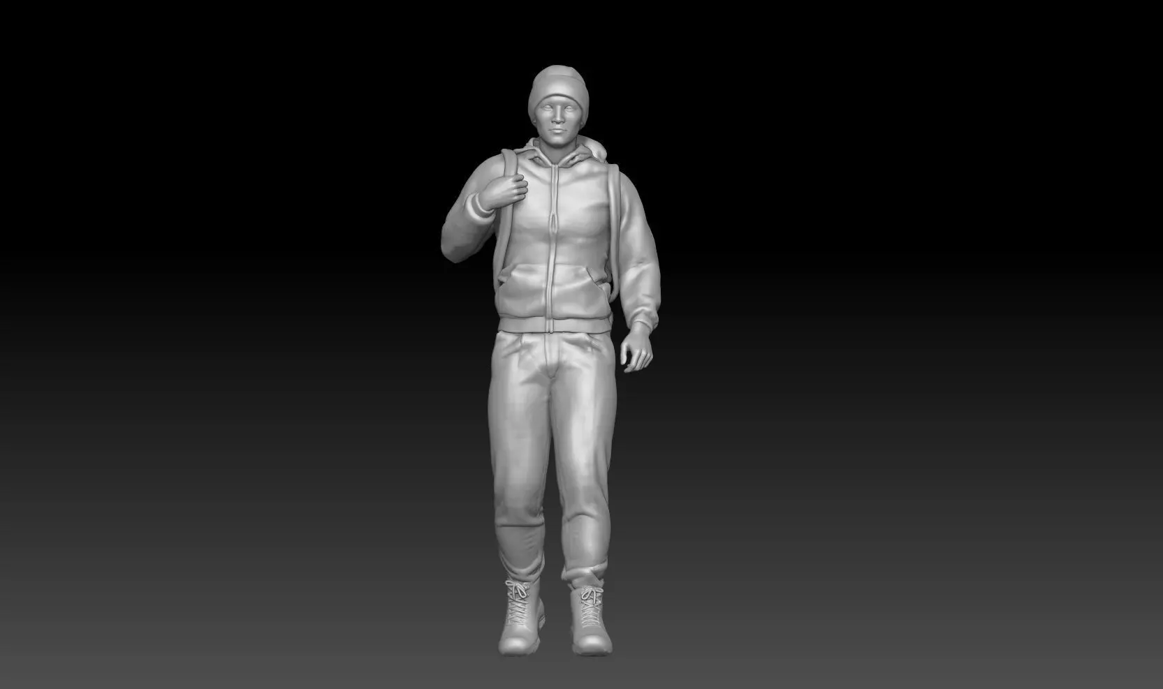 mountain trekking group boy 2 3D print model_0