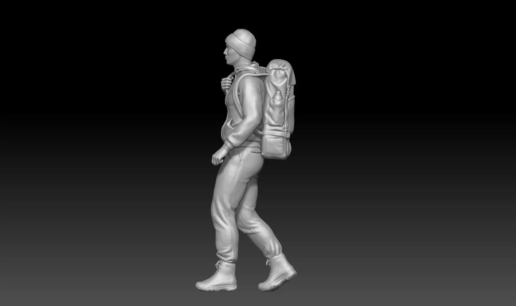mountain trekking group boy 2 3D print model_1