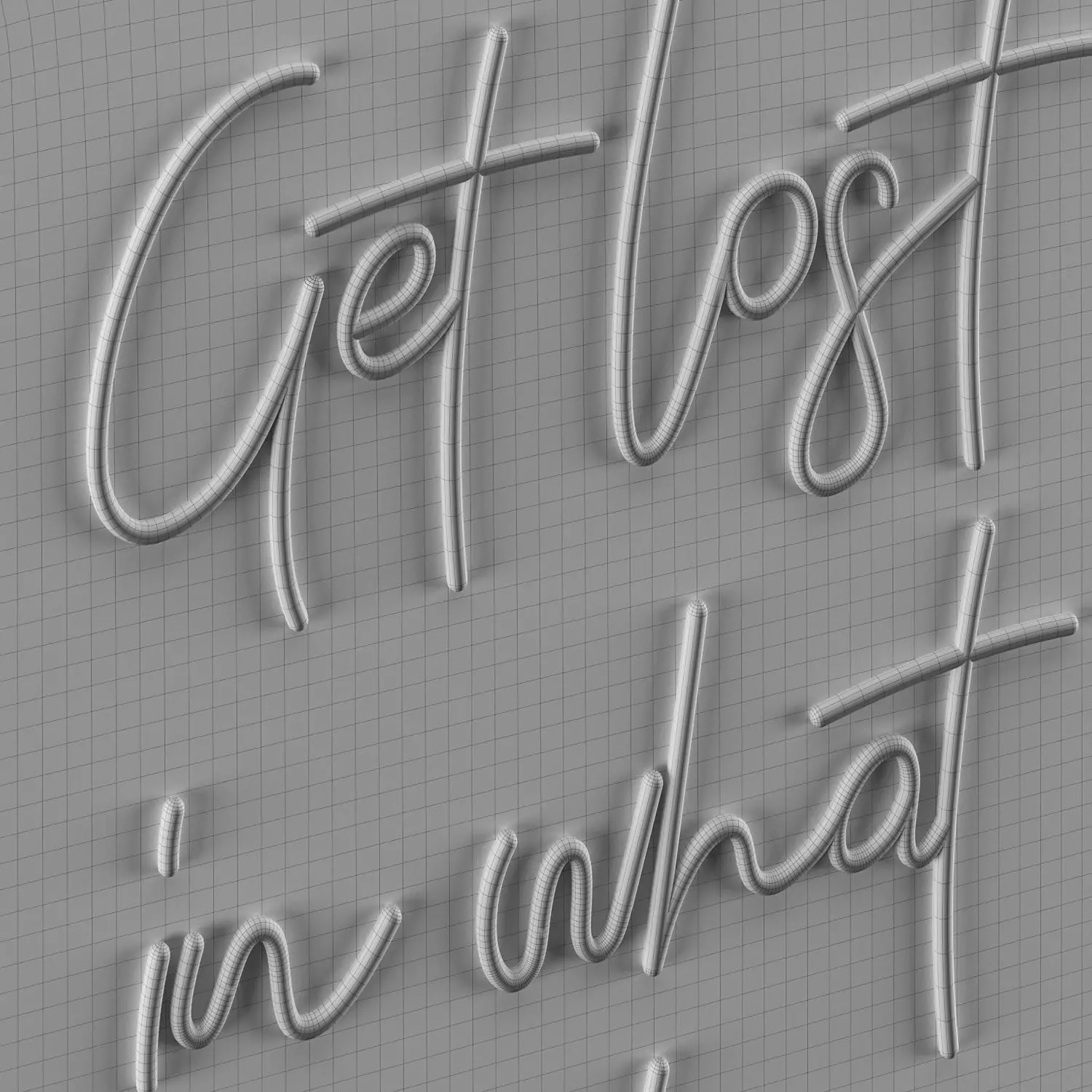 Get lost in what you love Neon Sign 3D model_4