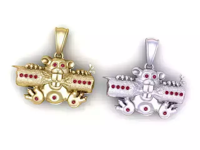 Beaver pendant  3D printable model  