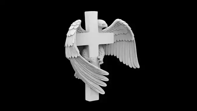 Eagle with Cross 3D print model