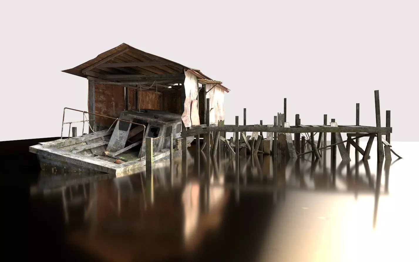 Abandoned Boathouse 3D model_13