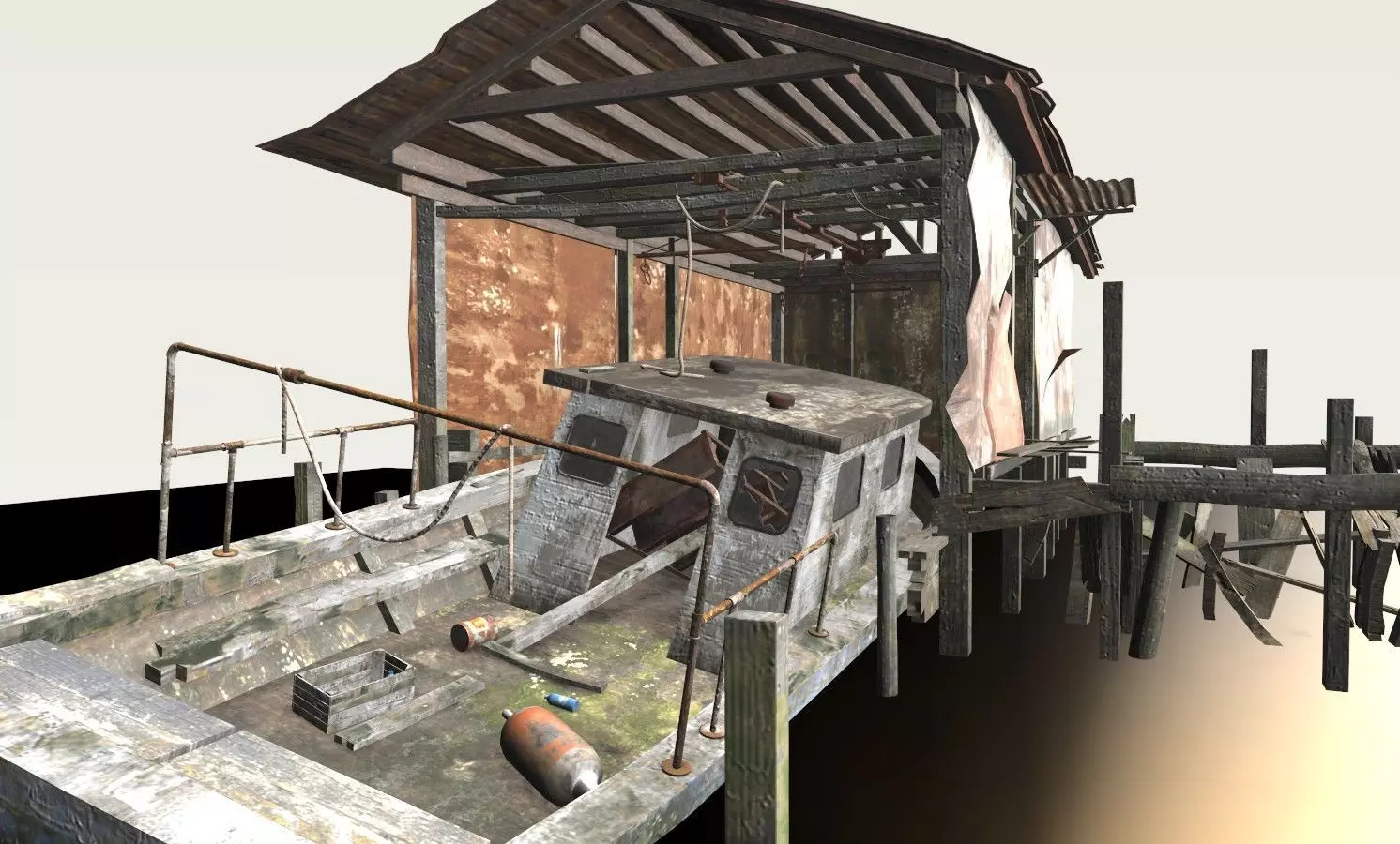 Abandoned Boathouse 3D model_14