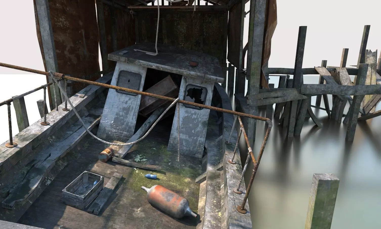 Abandoned Boathouse 3D model_11