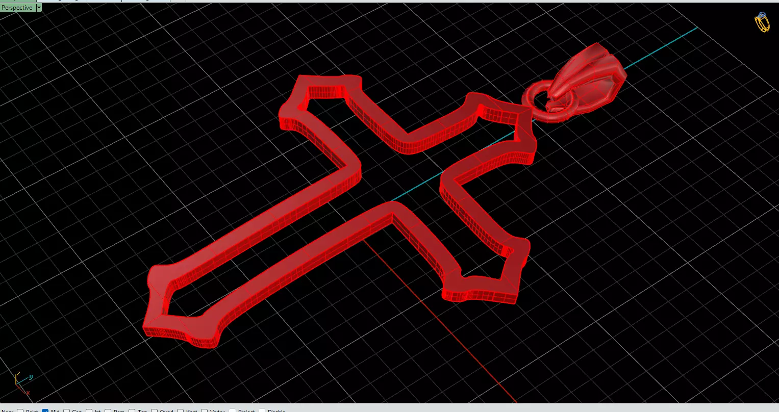 Futuristic Geometric Cross Necklace File Item 15 3D print model_3