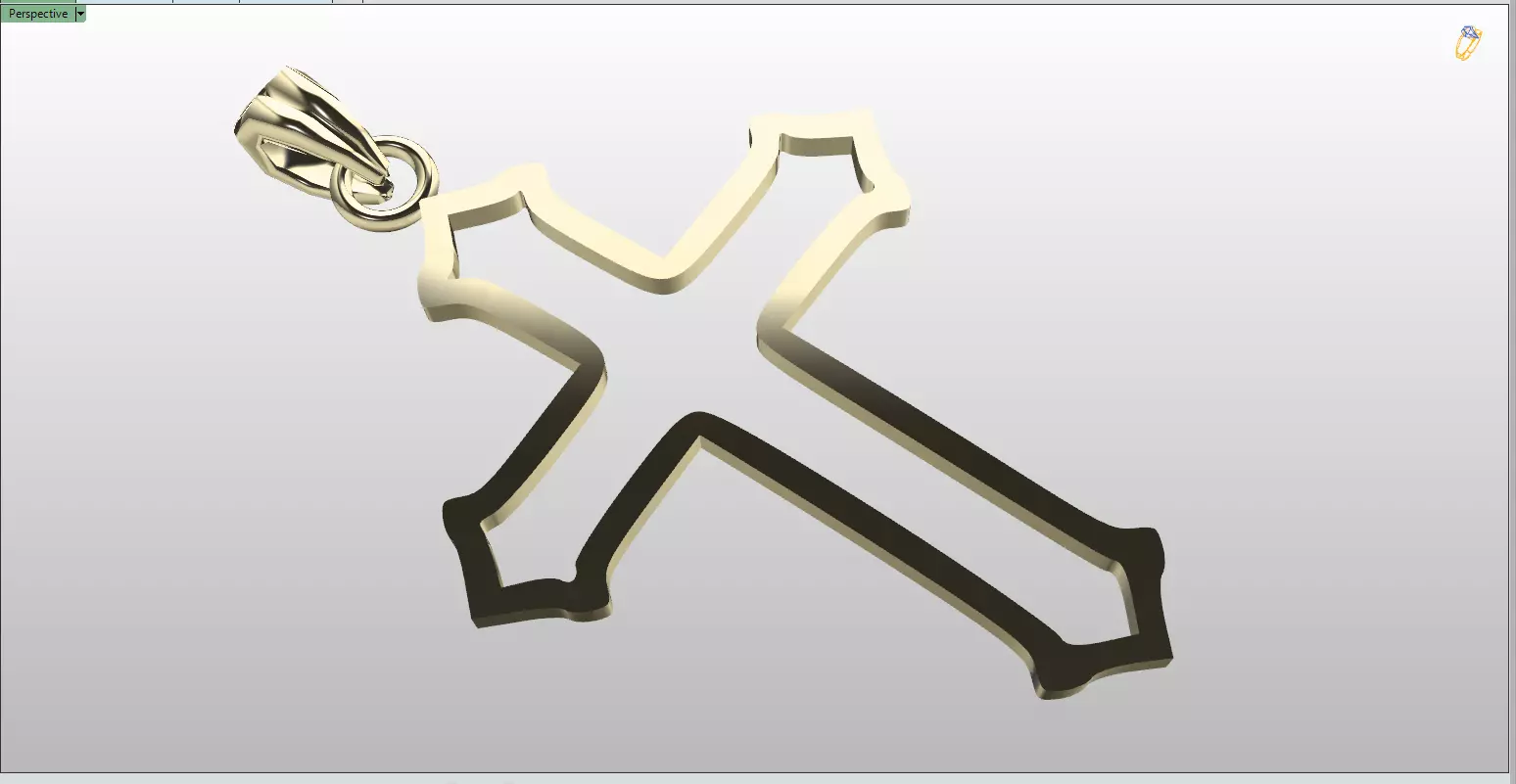 Futuristic Geometric Cross Necklace File Item 15 3D print model_0