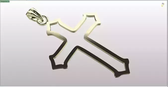 Futuristic Geometric Cross Necklace File Item 15