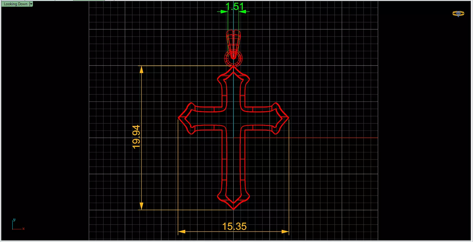 Futuristic Geometric Cross Necklace File Item 15 3D print model_5