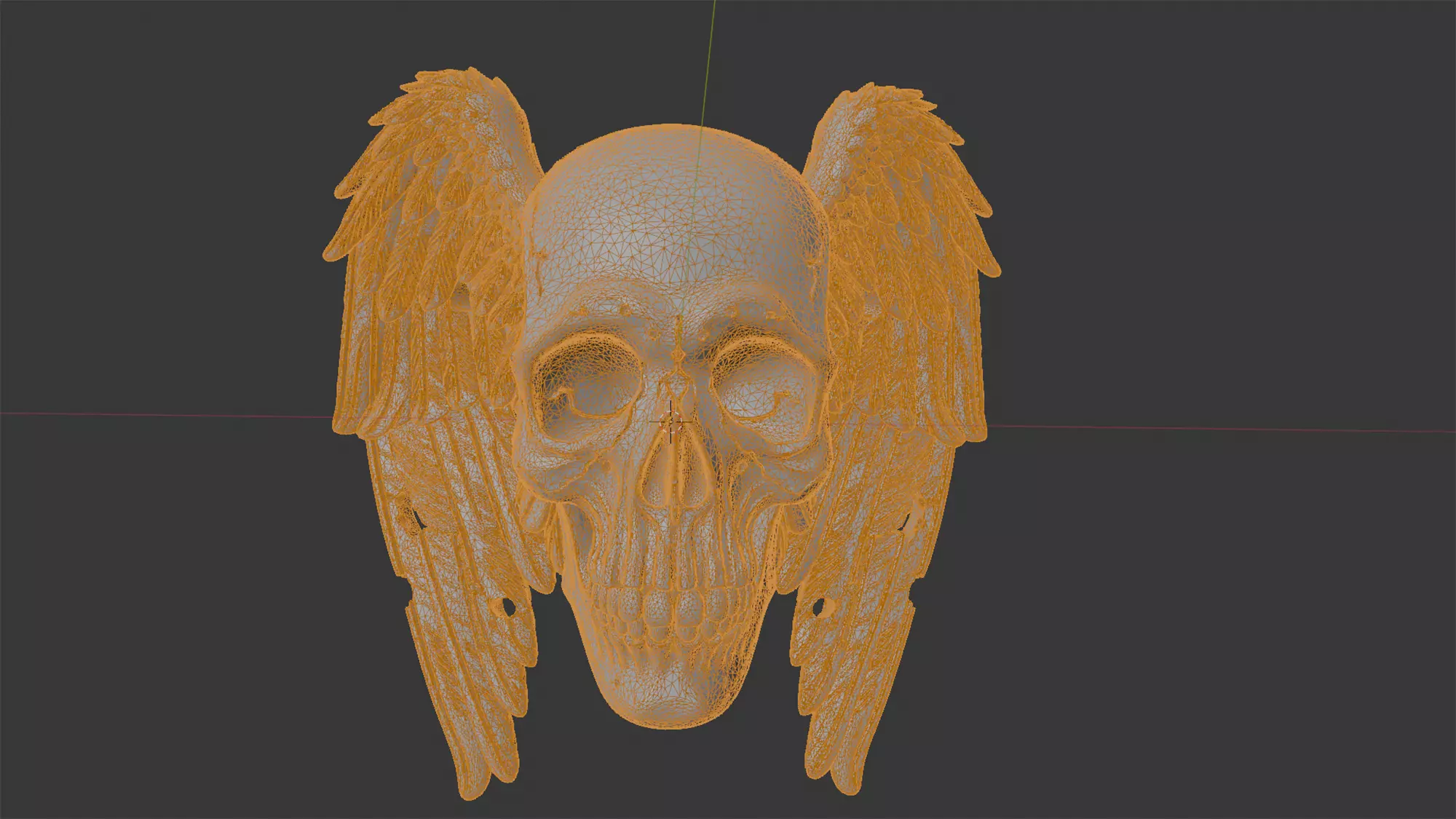 Fallen Angel Skull with Broken Wings 3D Print Model 3D print model_7