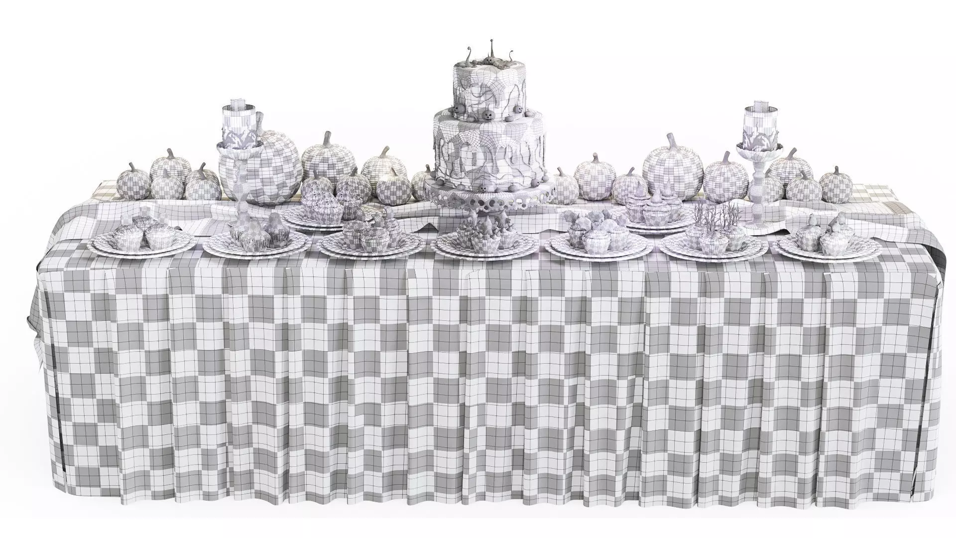Halloween Buffet Table 3D model_8