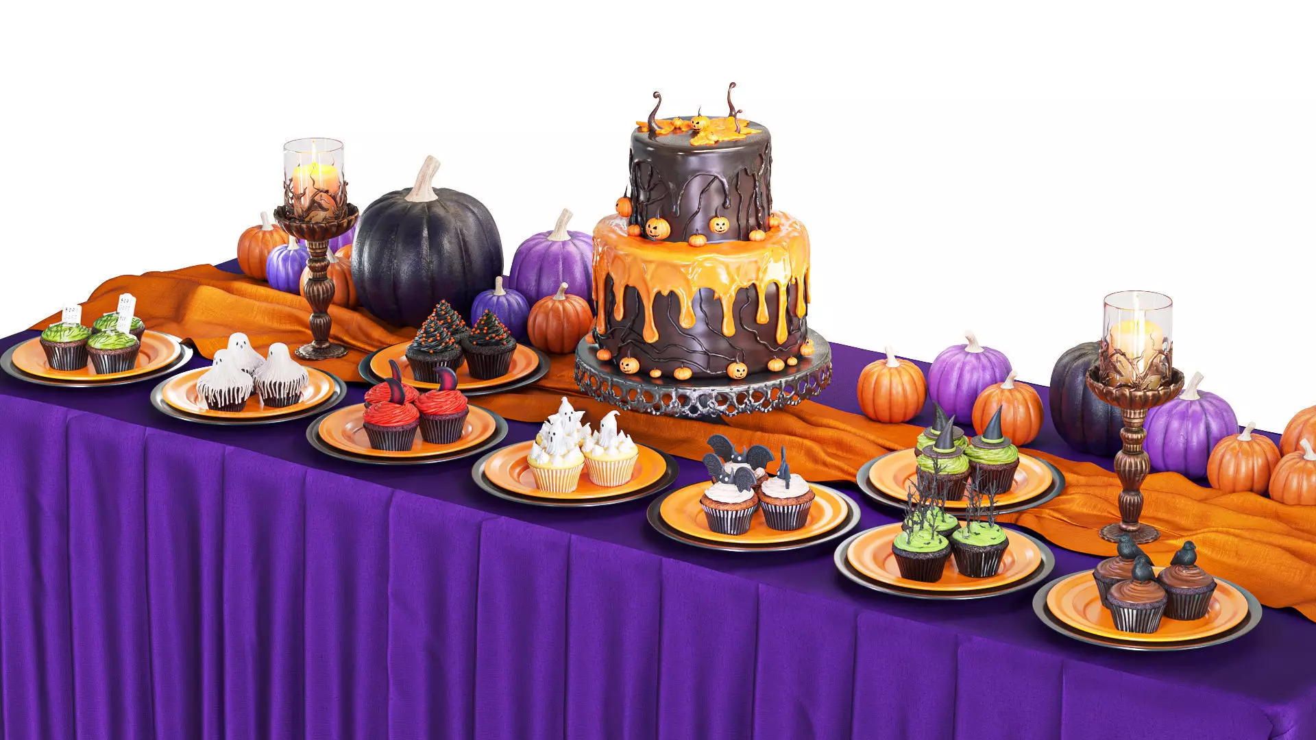Halloween Buffet Table 3D model_2