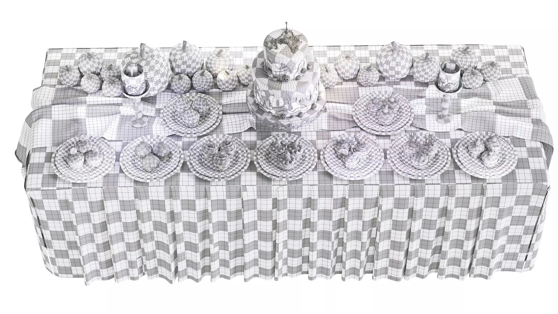 Halloween Buffet Table 3D model_9