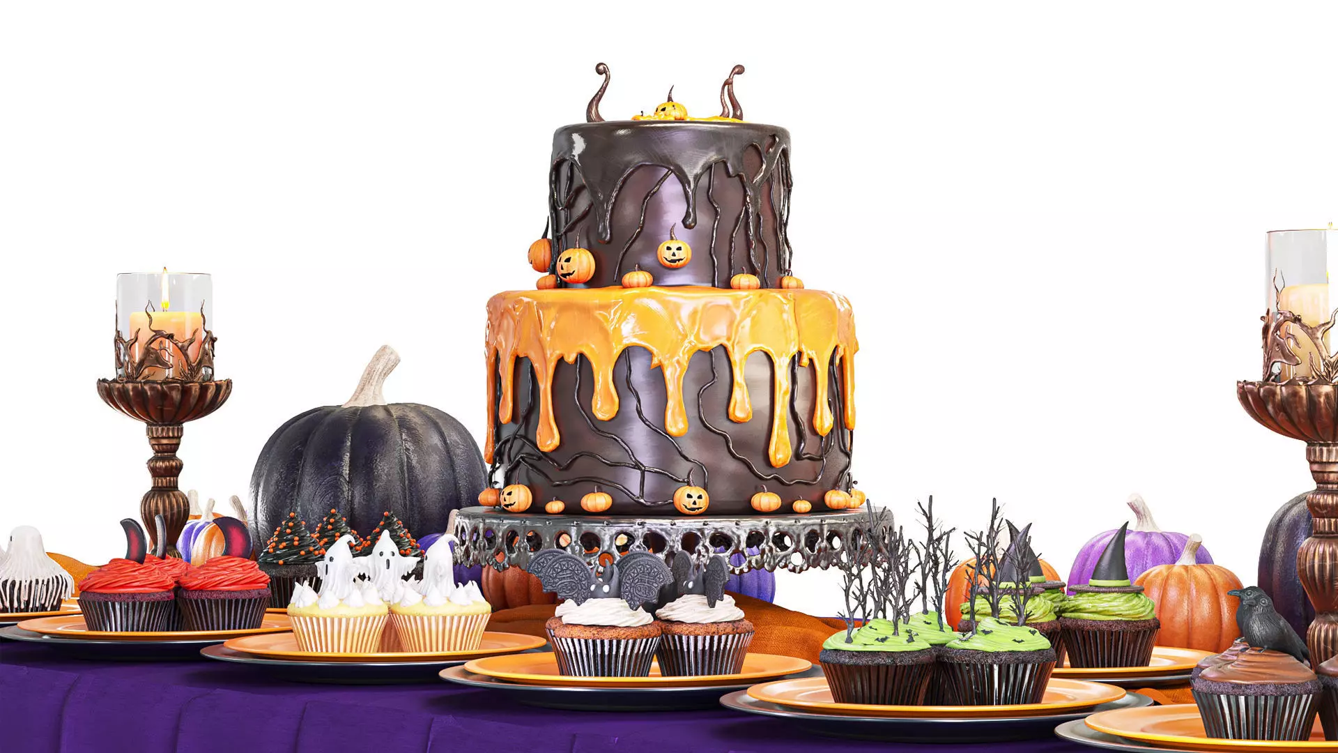 Halloween Buffet Table 3D model_7