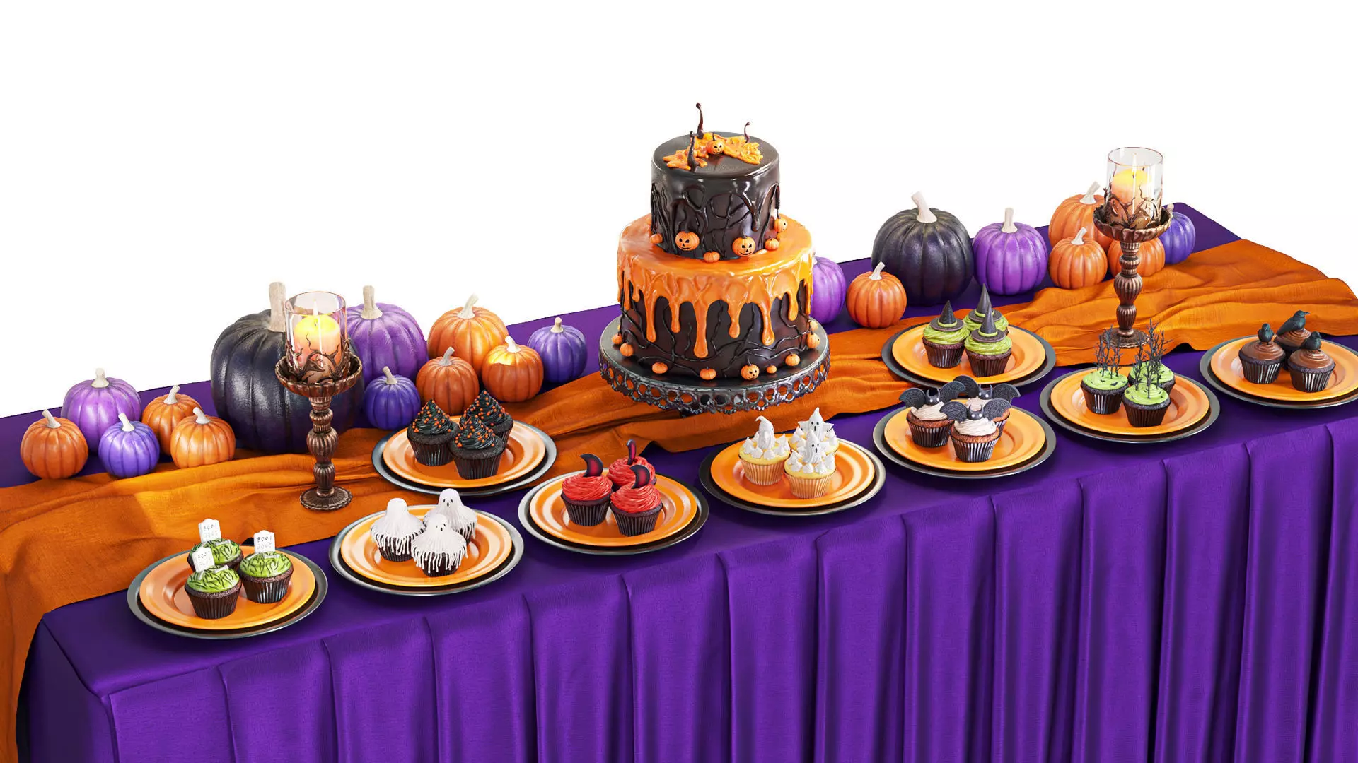 Halloween Buffet Table 3D model_1