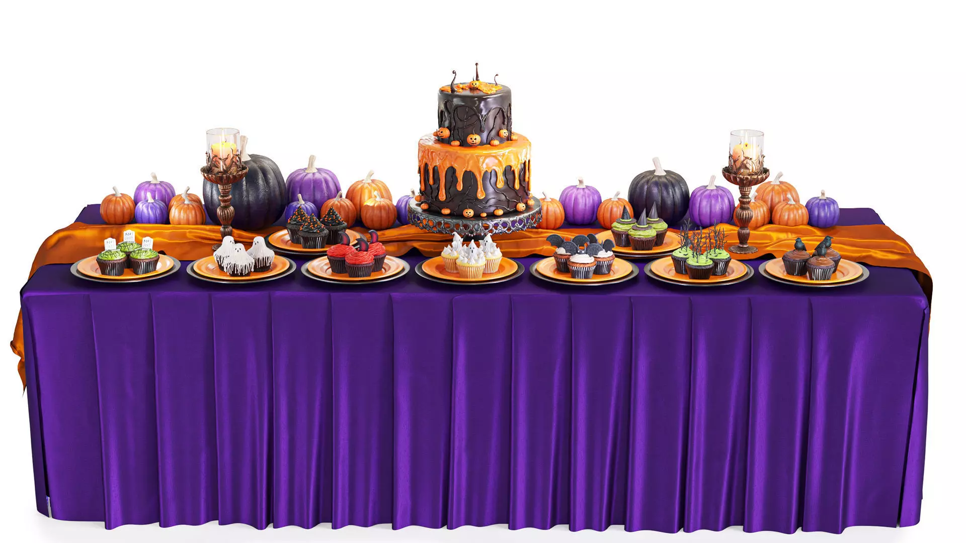 Halloween Buffet Table 3D model_0