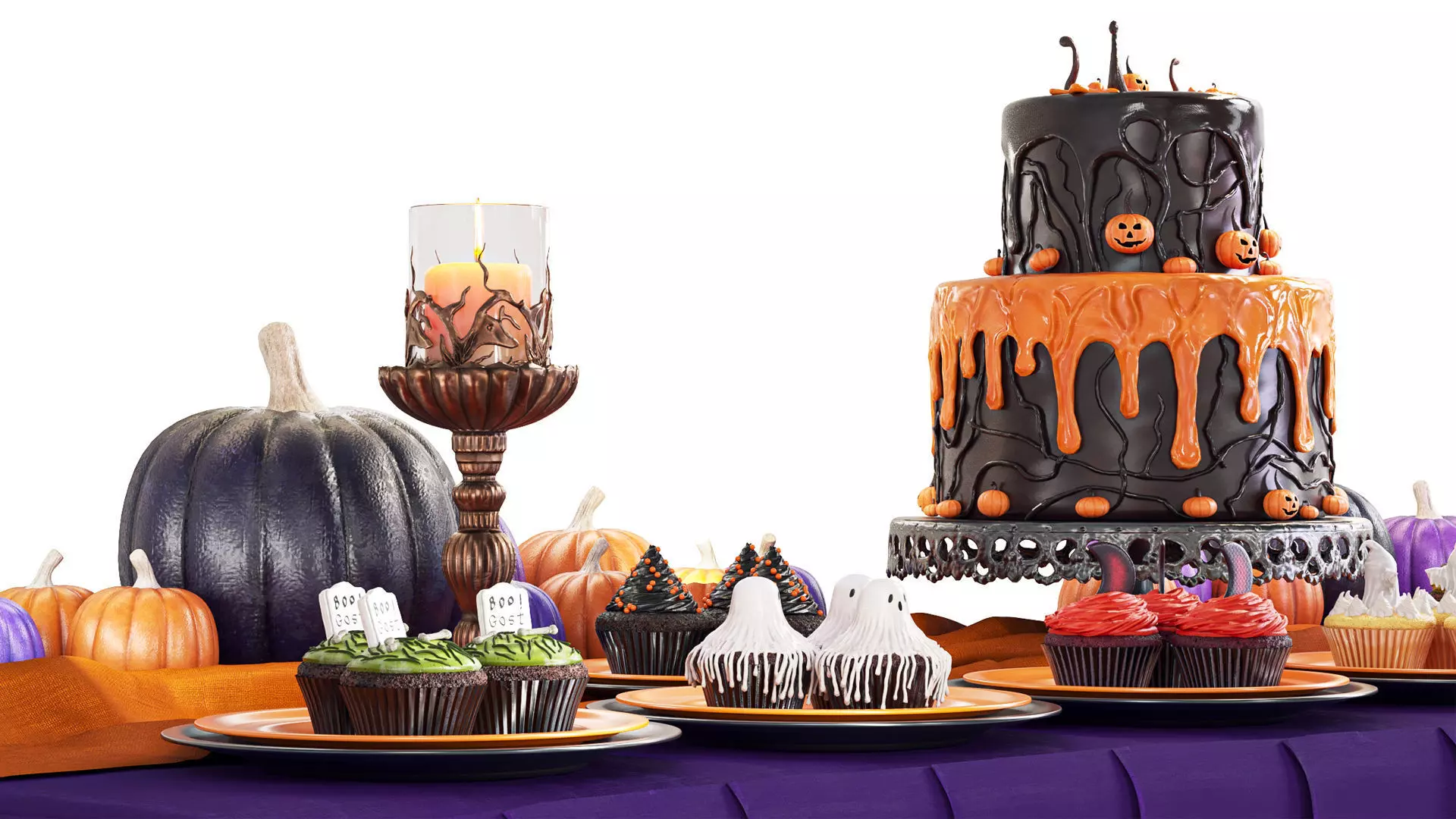 Halloween Buffet Table 3D model_6