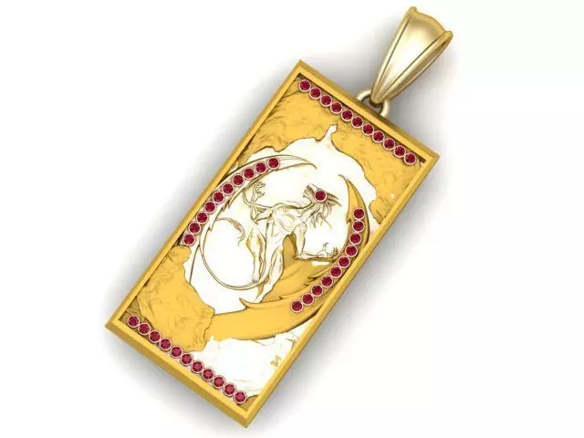 Warrior Rectangular Pendant 3D print model