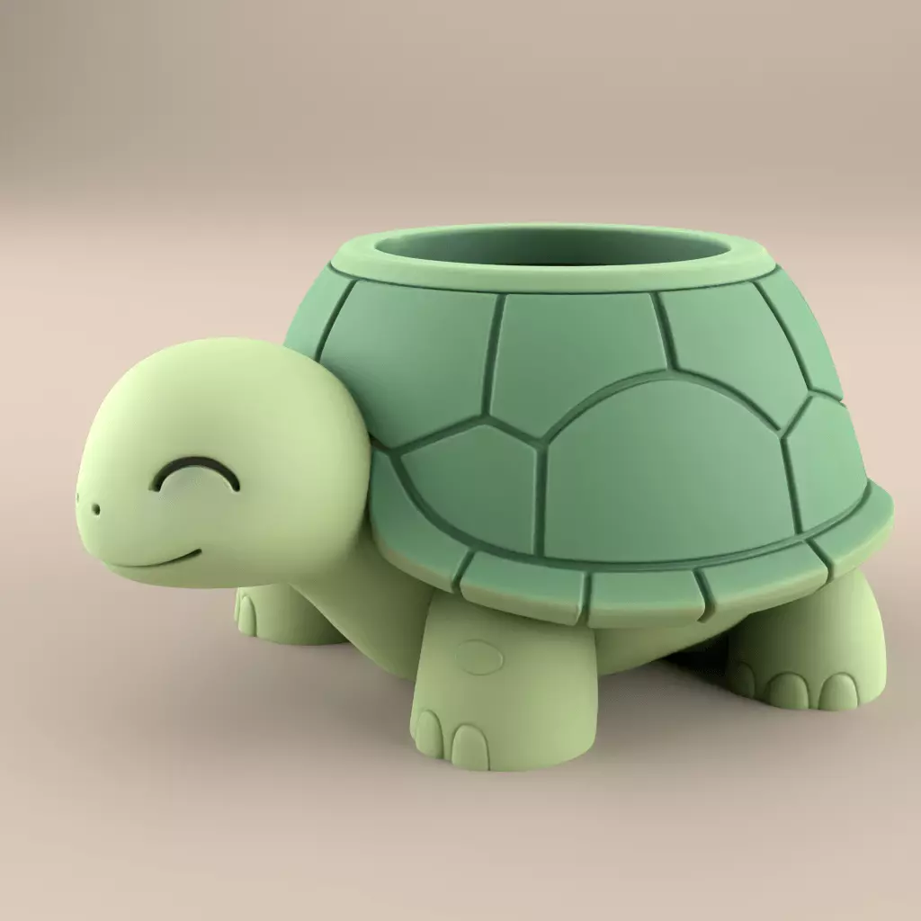 Cute Turtle Planter 3D Model STL 3D print model