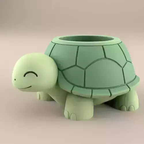 Cute Turtle Planter 3D Model STL